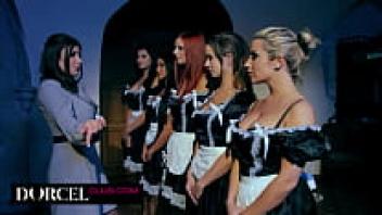 Incredible orgy made up of four sexy MAIDs