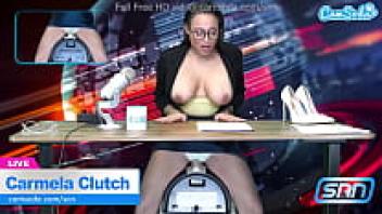 Orgasms during live broadcasts by Carmela Clutch, a news anchor