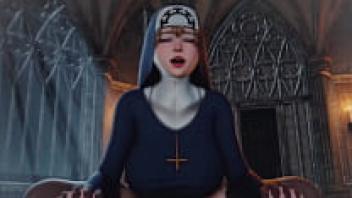 In the animation Hentai, the Nun is being fed.