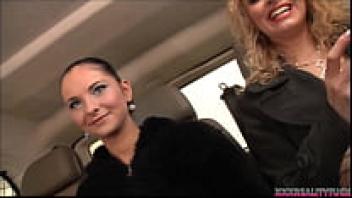 In their love bus, two slutty women pick up an amateur male for the purpose of love and come.
