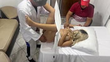 The gynecologist doctor checks my wife, but I believe he loves her next to me, and she enjoys it, NTR Jav.