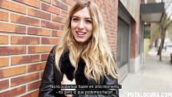 In the street, a cute blonde gets enticed to have sex with money.