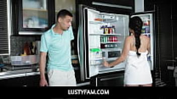 Myles Long, Kourtney Kai, and LustyFam-Exotic Milf Playing a Second Round with Her Stepson in the Kitchen