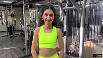 Trainer teaches new exercises and adores Katty right at the gym.