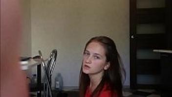A Ukrainian couple records homemade porn while falling in love in the kitchen.
