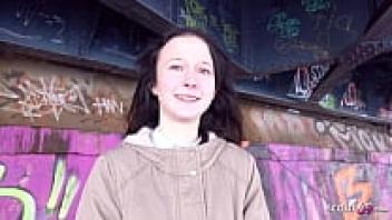 FLEXIBLE, SHY TINY GIRL PICKUP AND LOVE AT REAL STREET CASTING: GERMAN SCOUT