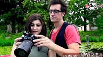 German 18-year-old street flirt and pick-up teen with natural boobs