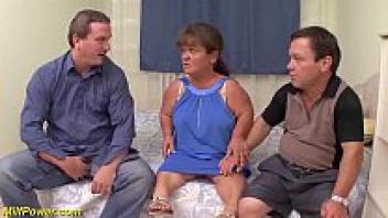 First threesome with a mature midget
