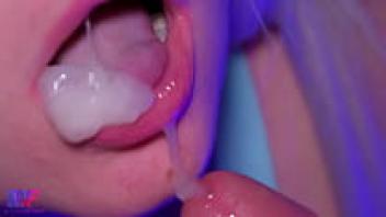 Sensual Blowjob Oral Creampie in Closeup