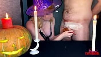 Babety Witch transforms slave balls into pumpkins while teaching a sketching class. Painboy AnnyCandy