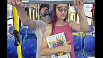 An elderly man is publicly groping a student on the bus!