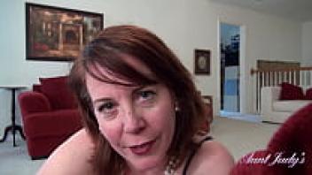 Aunt Judy, a 53-year-old step-auntie from Texas, jerks you off and sucks your cock.