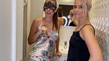 POV Blowjob with double blowjob prior to pyjama photo session
