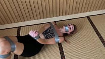 A horny girlfriend is restrained and given a vibrator as punishment.