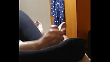 On her pantyhose, she causes my cock to explode!