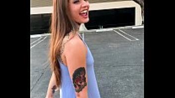 Vanessa Vega, a tattooed skater girl, is seen squirting and skateboarding in public.