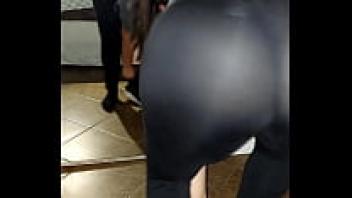 Wife wearing transparent leggings