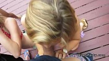 A wild party was held by naughty college amateurs.