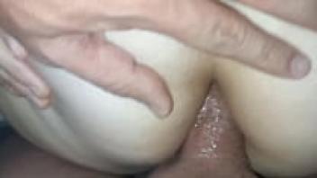 10 minutes of amateur anal without a condom: breaking my bitch&'s tight asshole several times.