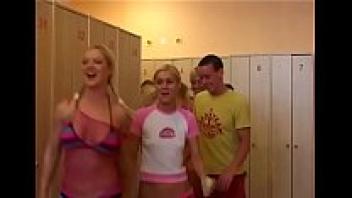 Sexy beauties in a bizarre public setting