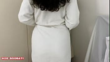 After a shower, a horny, big-titted stepmother receives affection.