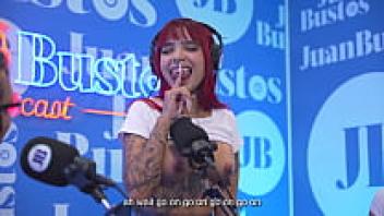 Diavlolilith, a redhead with tattoos, loves her companion while her vagina vibrates—Juan Bustos Podcast