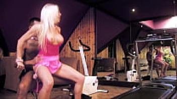 Blonde MILF seduces her Asian stepson in private gym - (Cindy Behr).